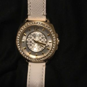 White and Gold Coach Watch